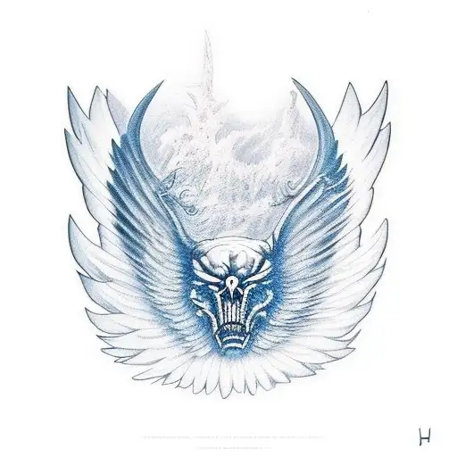 athele beast with  wings  tattoo design idea