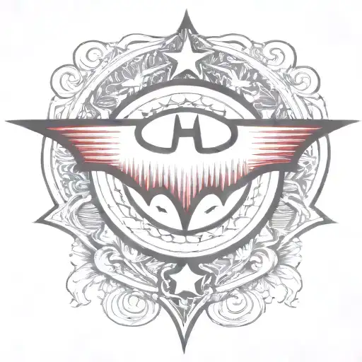 red Batman symbol tattoo design idea