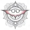 red Batman symbol tattoo design idea