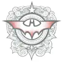 red Batman symbol tattoo design idea