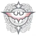 red Batman symbol tattoo design idea