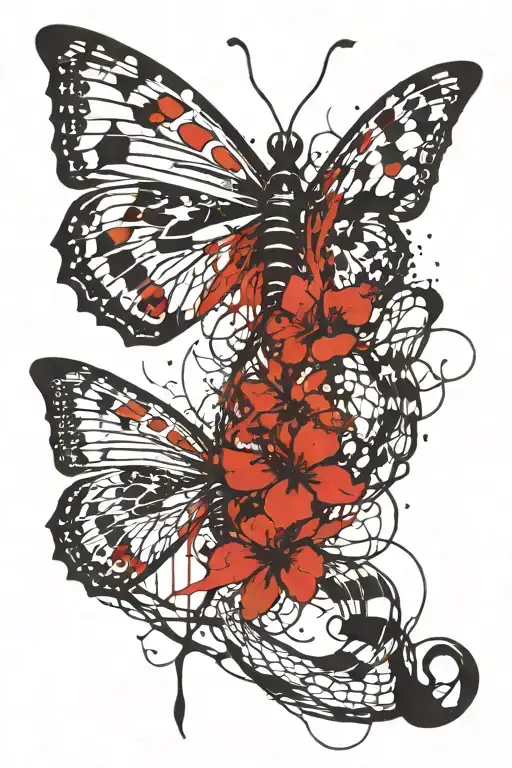 butterfly snakes put the roots tattoo design idea