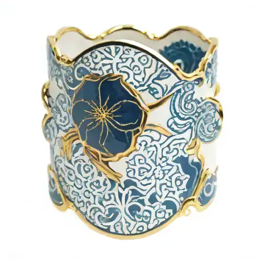 porcelain armband that incorporates kintsugi tattoo design idea