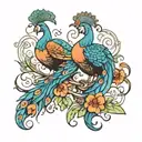 peacocks tattoo design idea