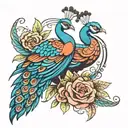 peacocks tattoo design idea