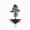 cypress tree  tattoo design idea