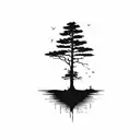 cypress tree  tattoo design idea