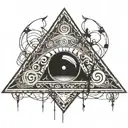 really dark scary cool tattoo that can cover up a triangle and 3 circles above it tattoo design idea