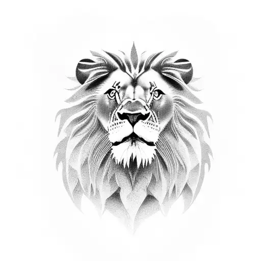 Lion icon outline symbol logo tattoo Royalty Free Vector