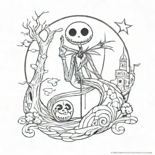 Nightmare before christmas simple tattoo tattoo design idea
