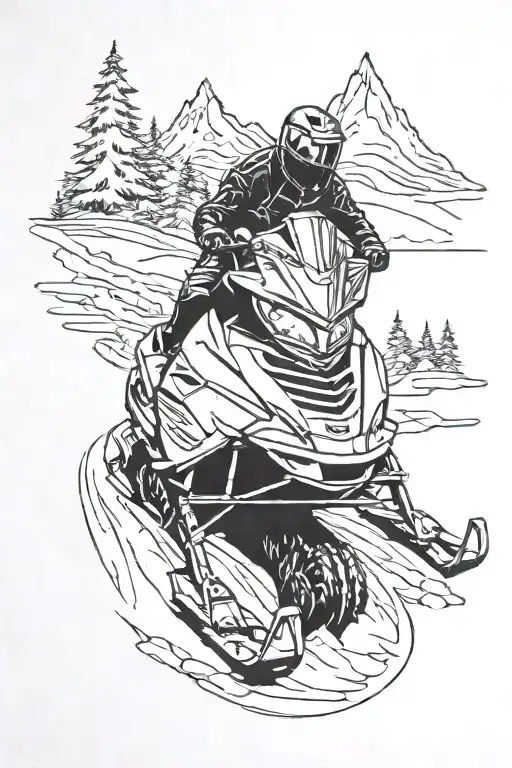 snowmobile theme tattoo tattoo design idea