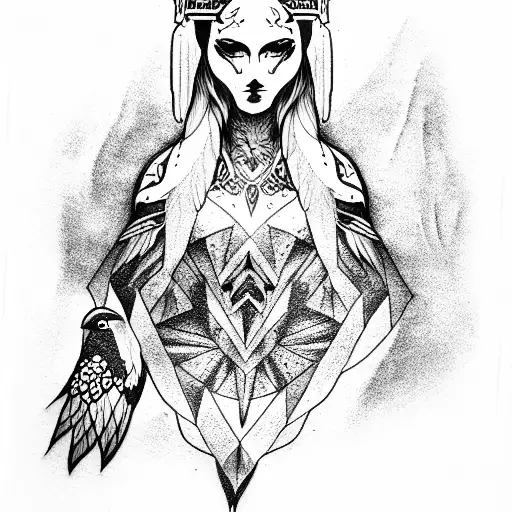 raven odin tattoo design idea