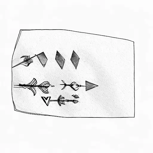 arrows and arrowheads tattoo design idea