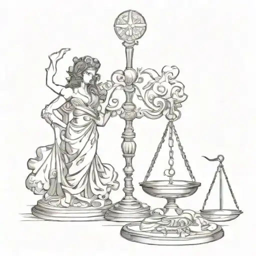 Libra and taurus combined tattoo design idea