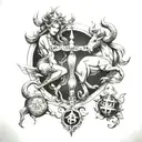 Libra and Taurus tattoo design idea