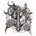 Libra and Taurus tattoo design idea