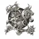 Libra and Taurus tattoo design idea