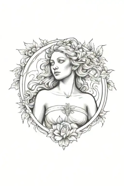 full body Aphrodite realistic nude girl shoulder tattoo  tattoo design idea
