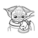 baby yoda eating soft serve icecream tattoo design idea
