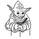 baby yoda eating soft serve icecream tattoo design idea