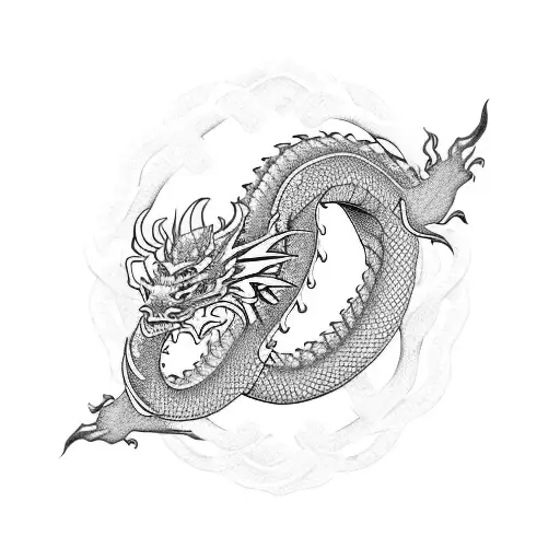 dragon torii tattoo design idea