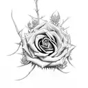 A devil's rose with thorny vines wrapping around it tattoo design idea