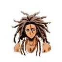 dark skin boy with dreadlocks  tattoo design idea