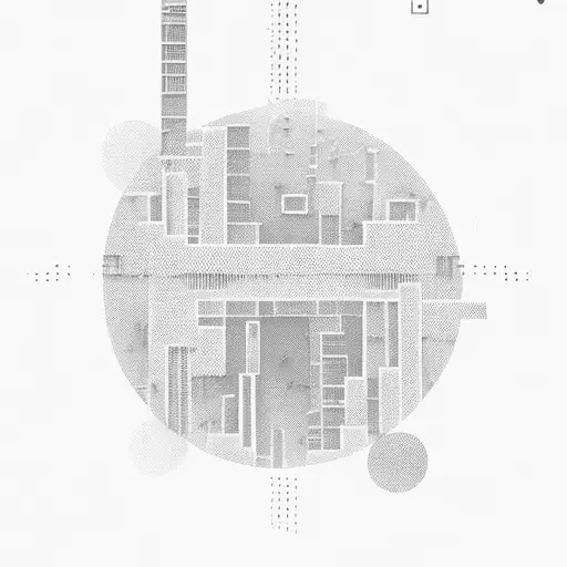 A minimalistic Adana cityscape with binary code in the background tattoo design idea