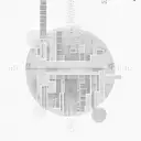 A minimalistic Adana cityscape with binary code in the background tattoo design idea