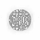 A minimalistic Adana cityscape with binary code in the background tattoo design idea