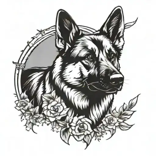 German shepherd tattoo design idea