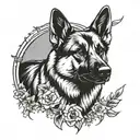 German shepherd tattoo design idea