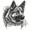 German shepherd tattoo design idea