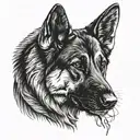 German shepherd tattoo design idea