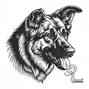 German shepherd tattoo design idea