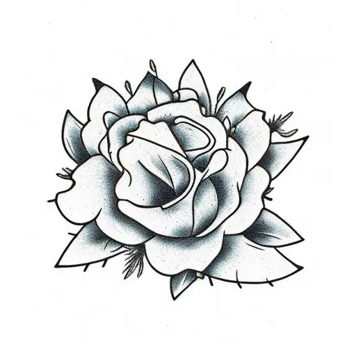 Rockrose flower and Spanish pine tree tattoo design idea
