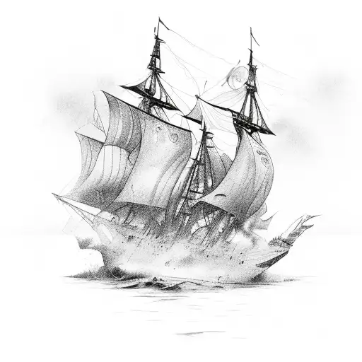 leave the past behind and burn the ship tattoo design idea