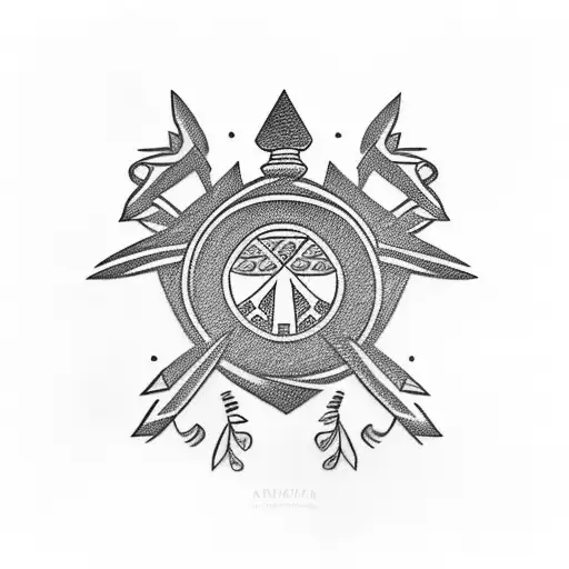 paraguayan guarani symbol on the arm tattoo design idea