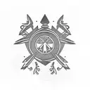 paraguayan guarani symbol on the arm tattoo design idea