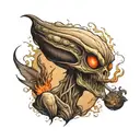 alien smoking tattoo design idea