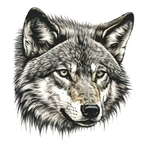 Cross with wolf face tattoo tattoo design idea