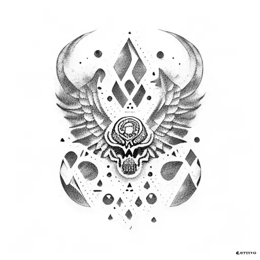 cuervo azteca tattoo design idea