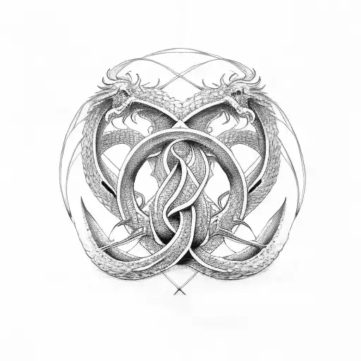 Infinity Symbol with dragon tattoo design idea