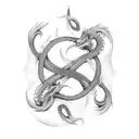 Infinity Symbol with dragon tattoo design idea