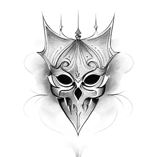 phantom of the Opera mask tattoo design idea