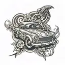 Car drift tattoo design idea