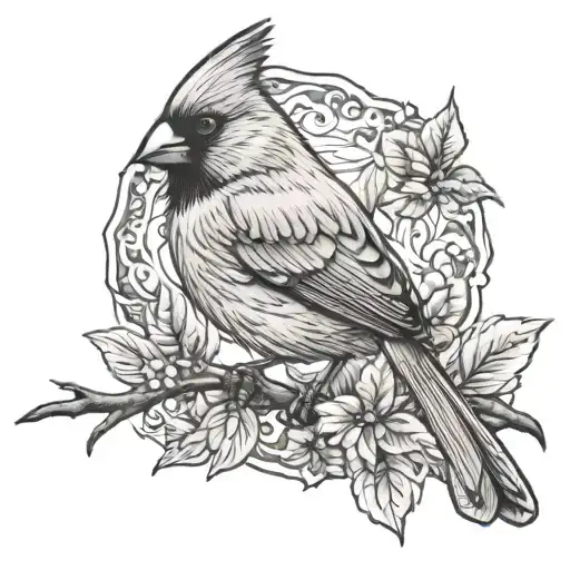 Cardinal bird tattoo design idea