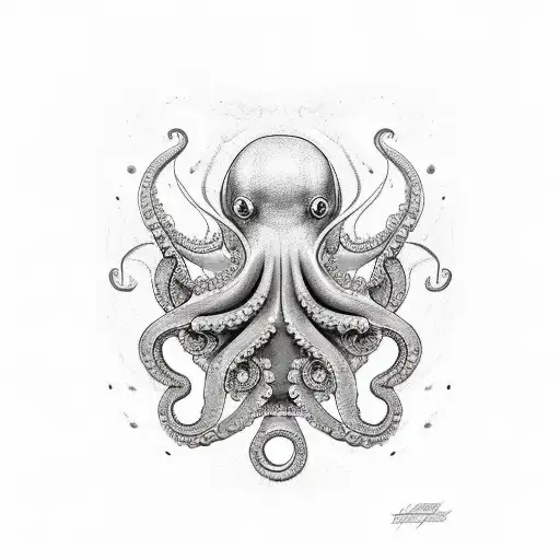 Jonny Craig surrounded by octopus  tattoo design idea