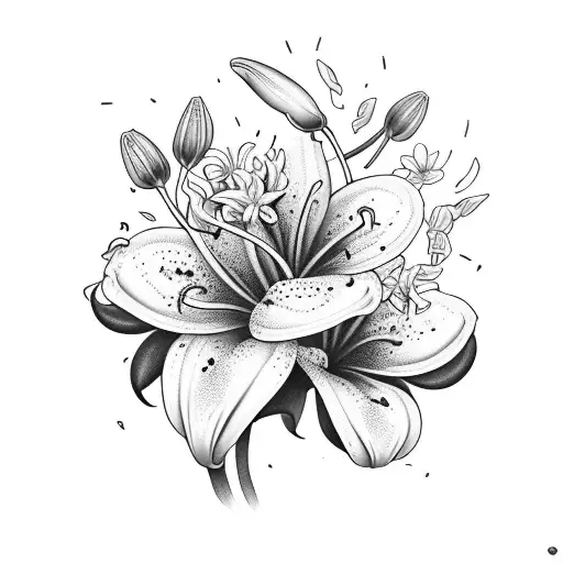 Lily smoke blossom  tattoo design idea