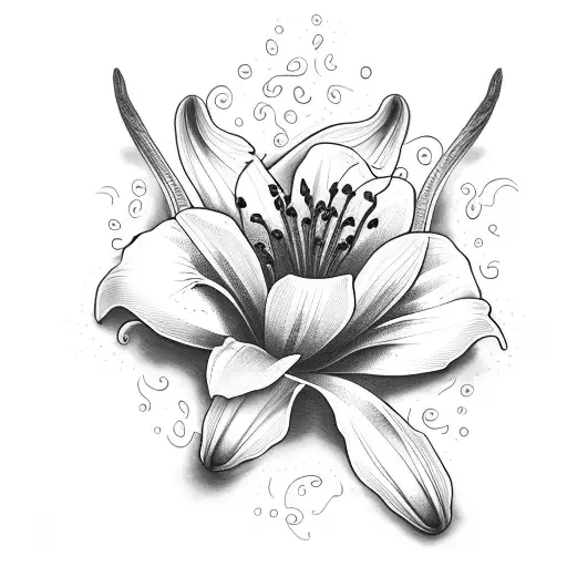Lily smoke blossom  tattoo design idea